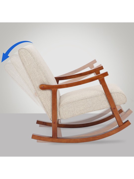 Mecedora Morelia tela nogal, crema Mecedora Morelia tela nogal, crema