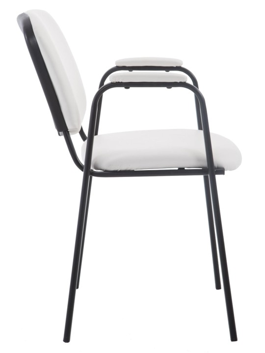 Silla de visita Ken PRO cuero artificial, blanco