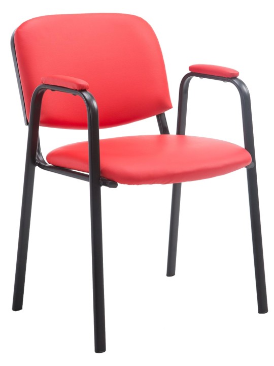 Silla de visita Ken PRO cuero artificial, rojo