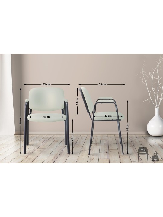 Silla de visita Ken PRO cuero artificial, crema Silla de visita Ken PRO cuero artificial, crema