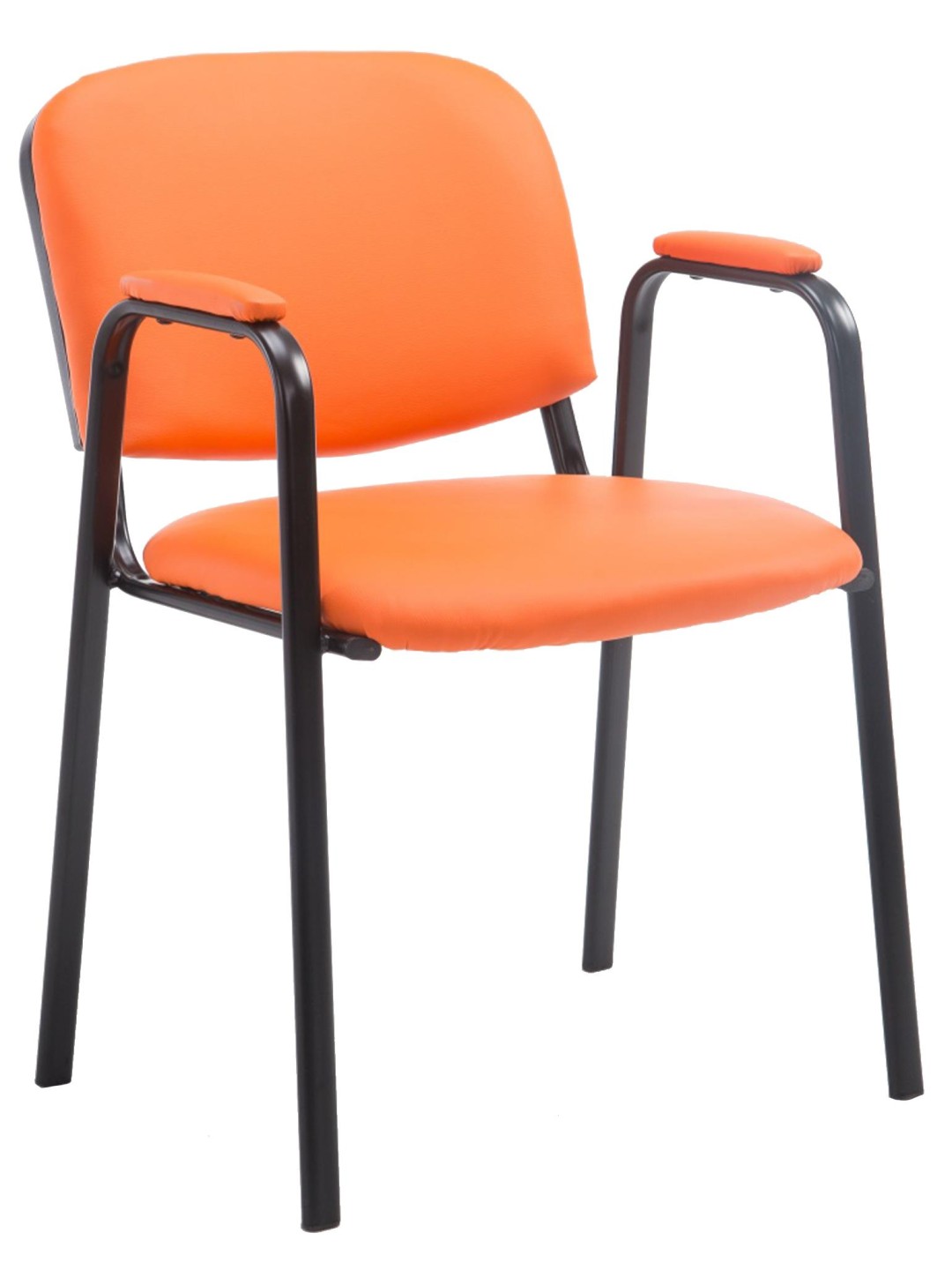 Silla de visita Ken PRO cuero artificial, naranja