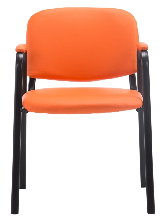 Silla de visita Ken PRO cuero artificial, naranja