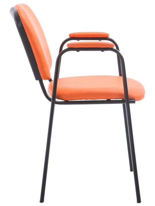 Silla de visita Ken PRO cuero artificial, naranja