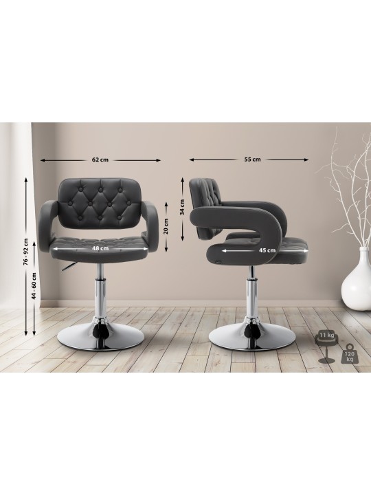 Tumbona Dublin piel sintética, gris Tumbona Dublin piel sintética, gris