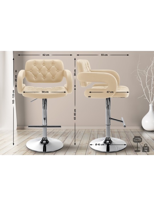Taburete de bar Dublin C, crema