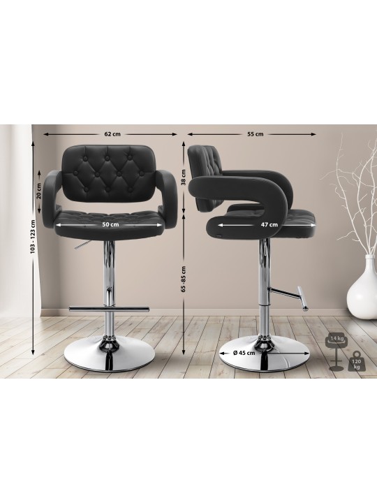 Taburete de bar Dublin C, negro
