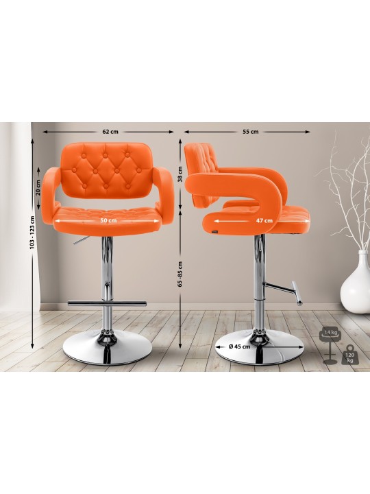 Taburete de bar Dublin C, naranja