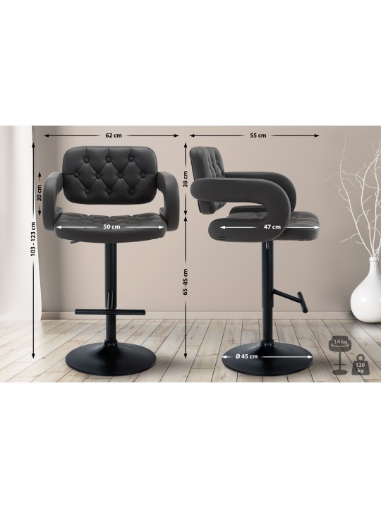 Taburete de bar Dublin, gris Taburete de bar Dublin, gris