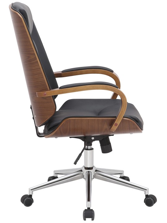 Silla de oficina Yankton, nogal/negro