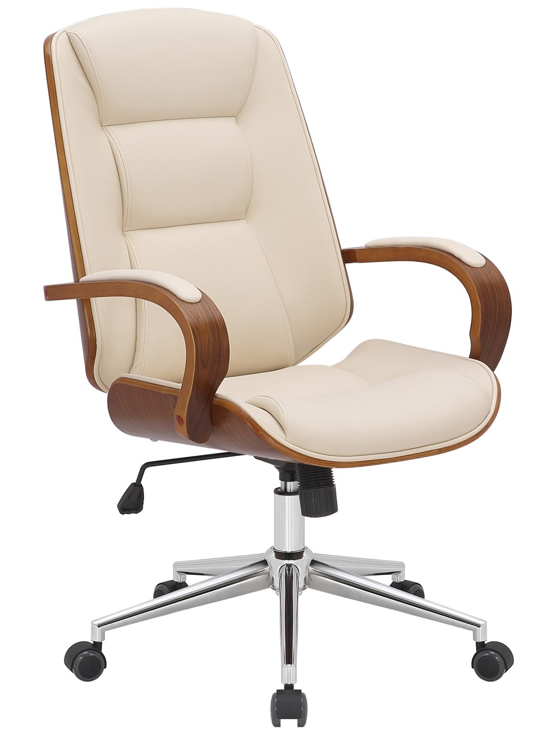 Silla de oficina Yankton, nogal/crema