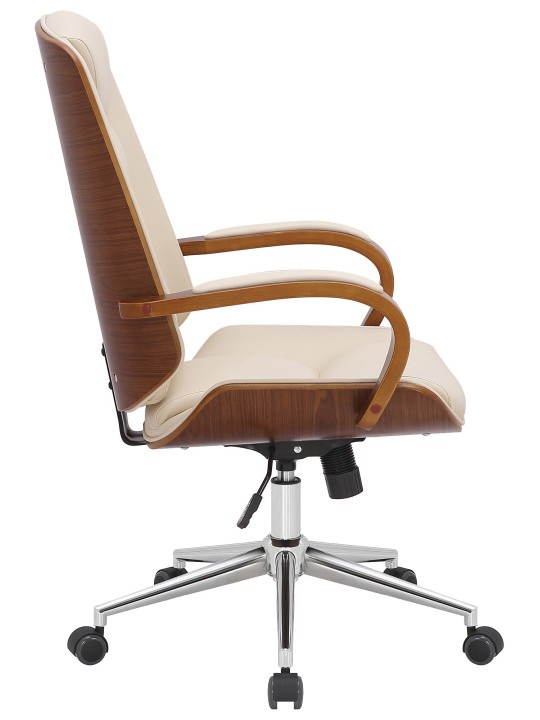 Silla de oficina Yankton, nogal/crema