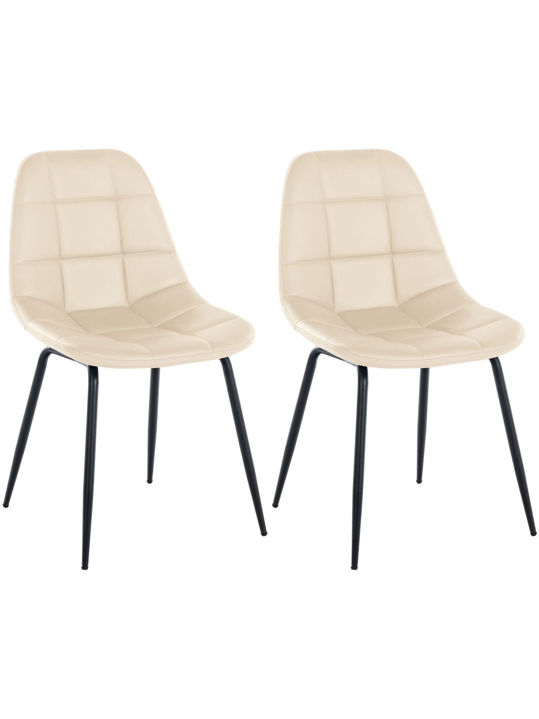 Conjunto de 2 sillas Tom piel sintética, crema