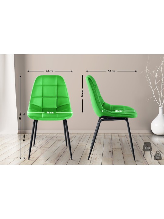 Conjunto de 2 sillas Tom piel sintética, verde Conjunto de 2 sillas Tom piel sintética, verde