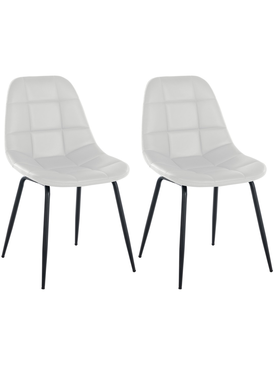 Conjunto de 2 sillas Tom piel sintética, blanco
