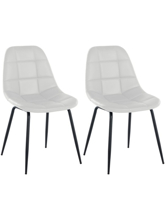 Conjunto de 2 sillas Tom piel sintética, blanco Conjunto de 2 sillas Tom piel sintética, blanco