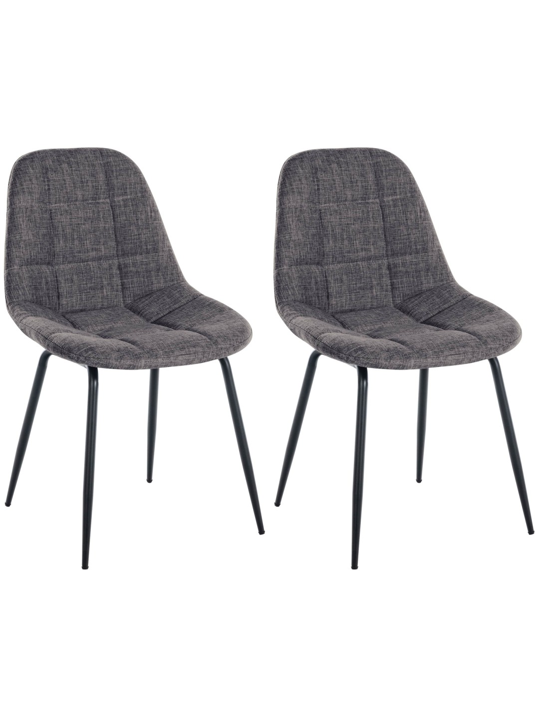 Set de 2 sillas Tom tela, gris claro
