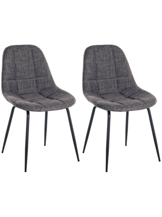 Set de 2 sillas Tom tela, gris claro