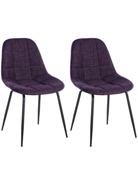 Set de 2 sillas Tom tela, lila