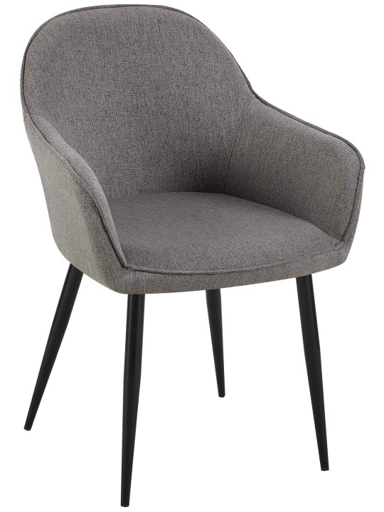 Silla de comedor tela Boise, gris oscuro