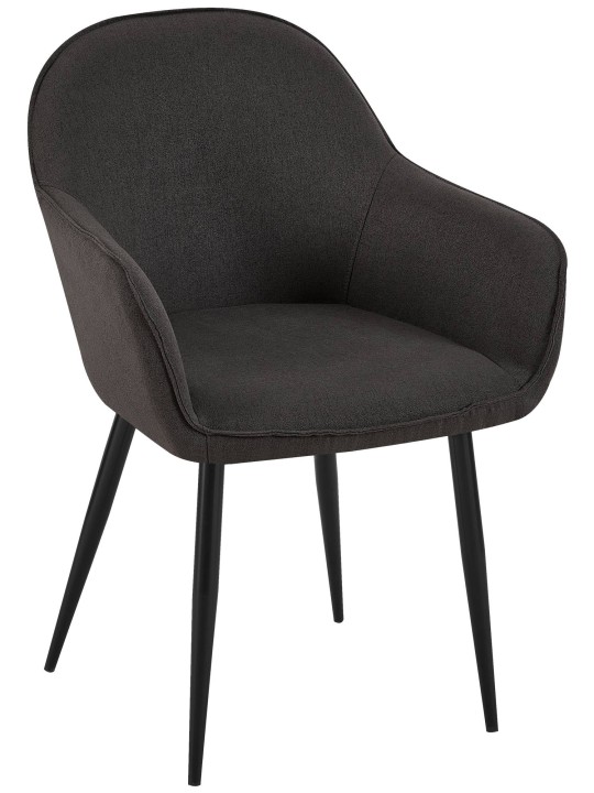Silla de comedor tela Boise, negro