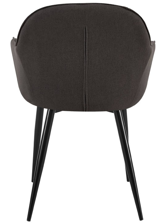 Juego de 2 sillas de comedor tela Boise, negro