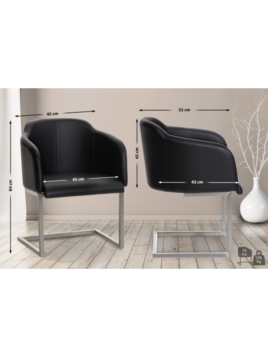 Silla de visita Magnus, negro Silla de visita Magnus, negro