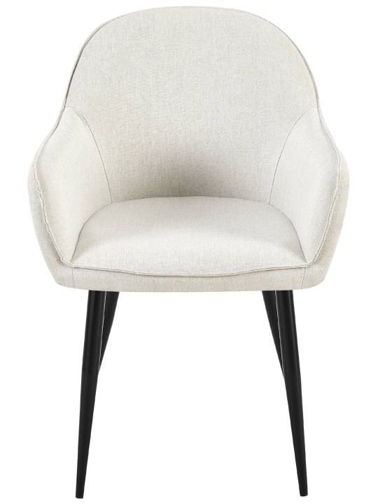 Juego de 2 sillas de comedor tela Boise, crema