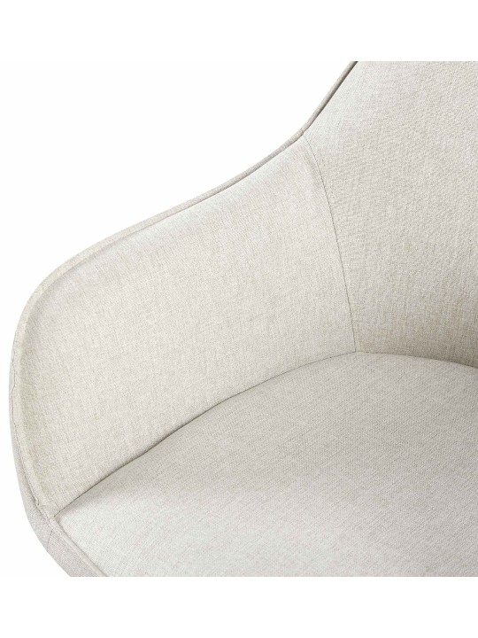 Juego de 2 sillas de comedor tela Boise, crema