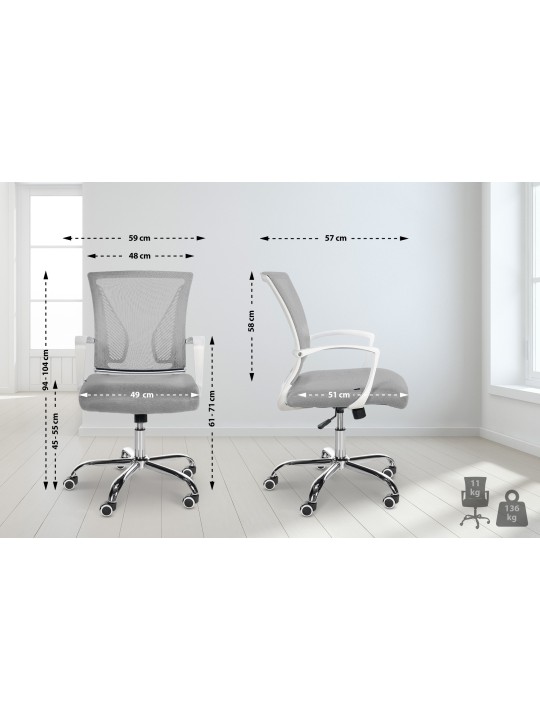 Silla de oficina Tracy C, gris claro