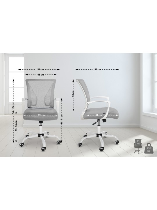 Silla de oficina Tracy W, gris claro