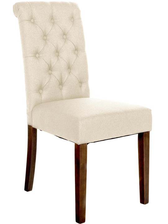 Silla de comedor tela Lisburn, crema