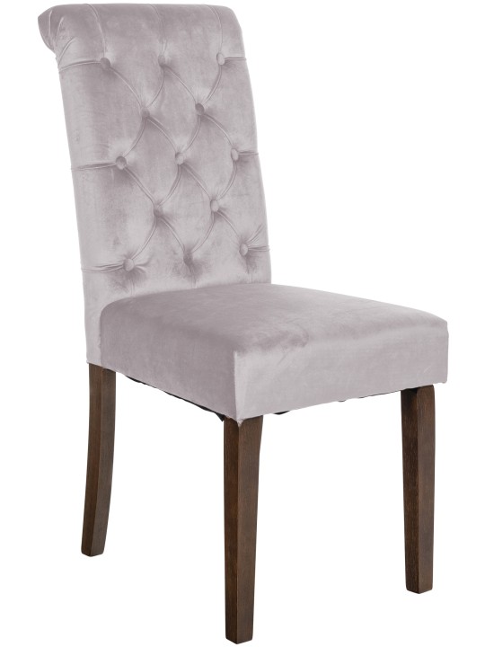 Silla de comedor Lisburn terciopelo, gris