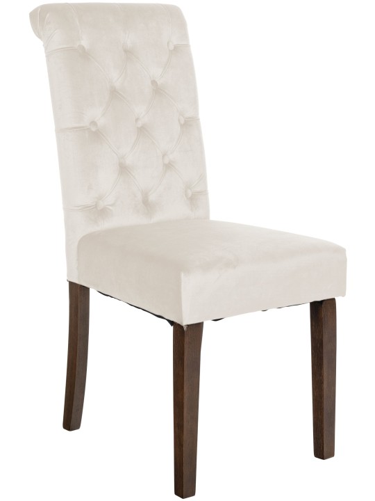 Silla de comedor Lisburn terciopelo, crema