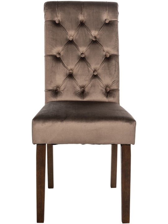 Silla de comedor Lisburn terciopelo, marrón