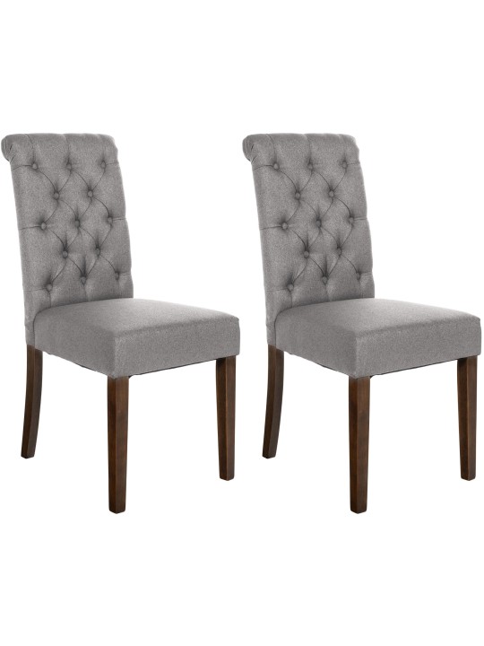 Juego de 2 sillas de comedor de tela Lisburn, gris Juego de 2 sillas de comedor de tela Lisburn, gris