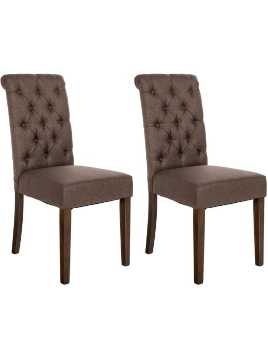 Juego de 2 sillas de comedor de tela Lisburn, marrón Juego de 2 sillas de comedor de tela Lisburn, marrón