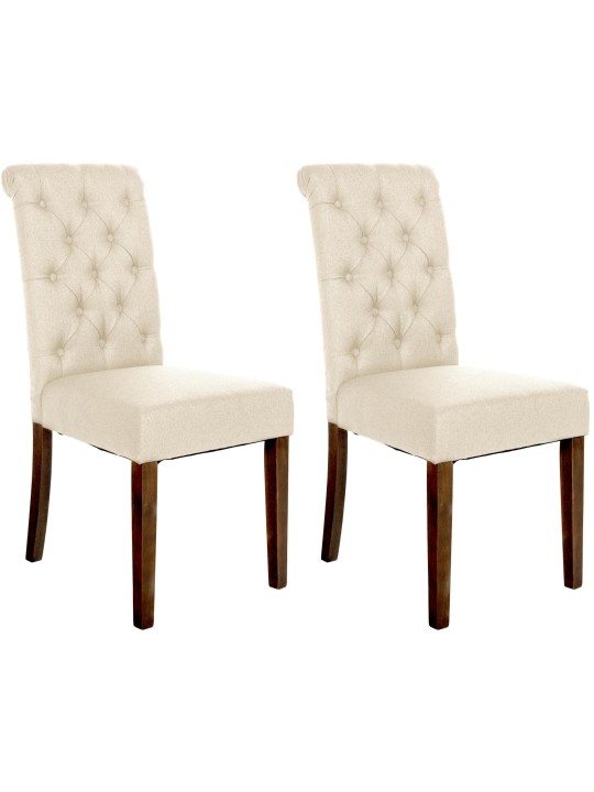 Juego de 2 sillas de comedor de tela Lisburn, crema Juego de 2 sillas de comedor de tela Lisburn, crema