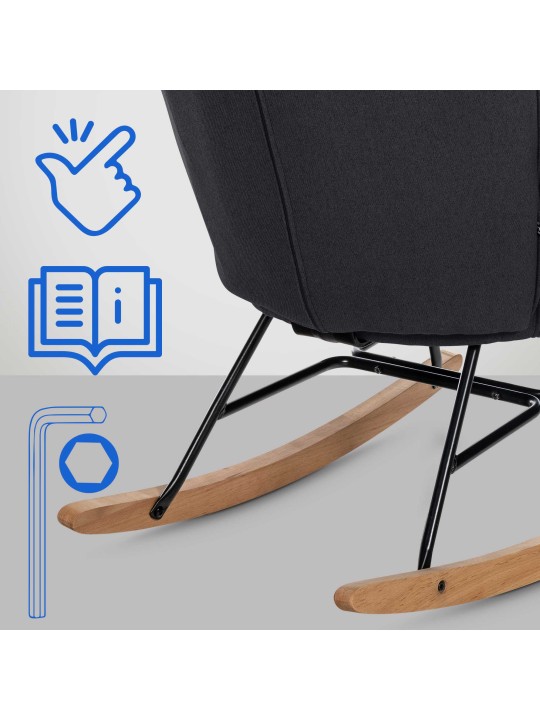 Silla Sanka tela, negro Silla Sanka tela, negro