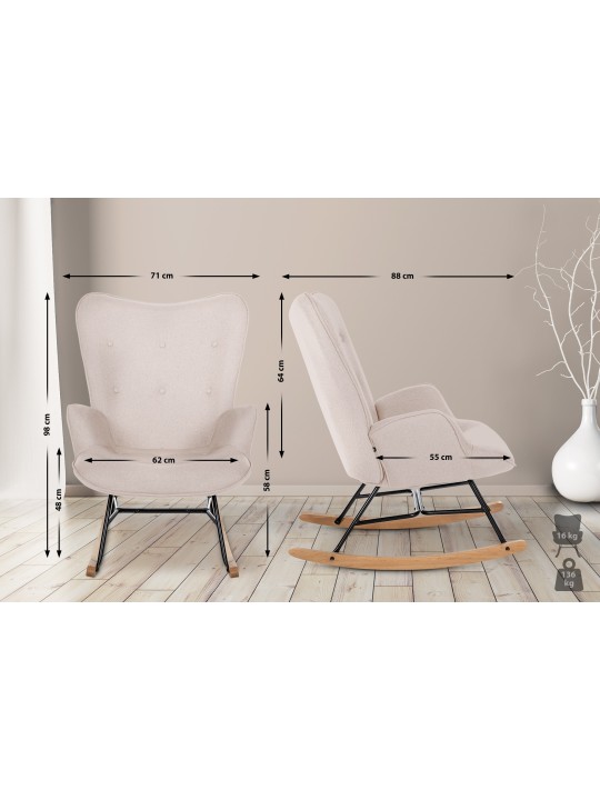 Silla Sanka tela, crema Silla Sanka tela, crema