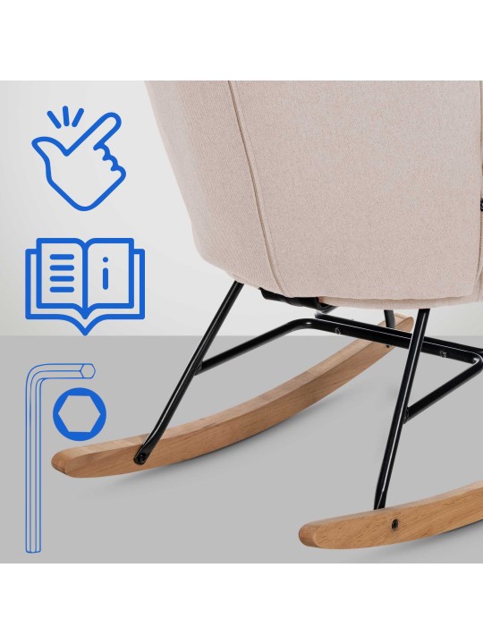 Silla Sanka tela, crema Silla Sanka tela, crema