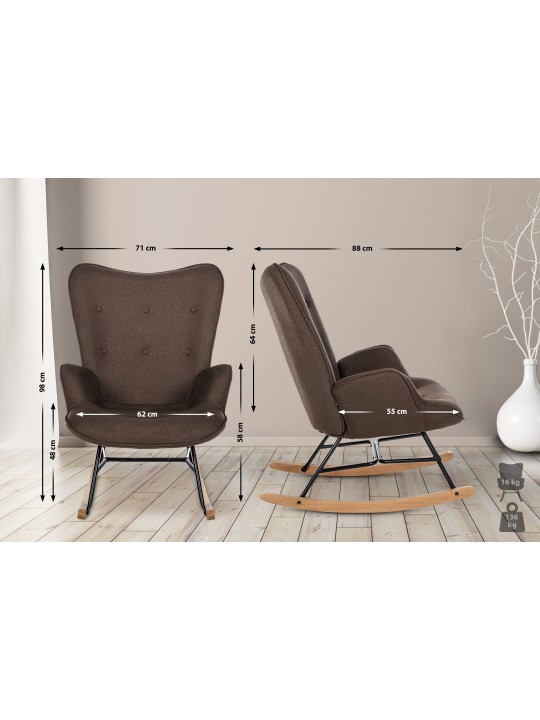 Silla Sanka tela, marrón