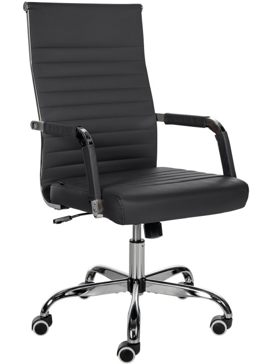 Silla de oficina Amadora piel sintética, negro