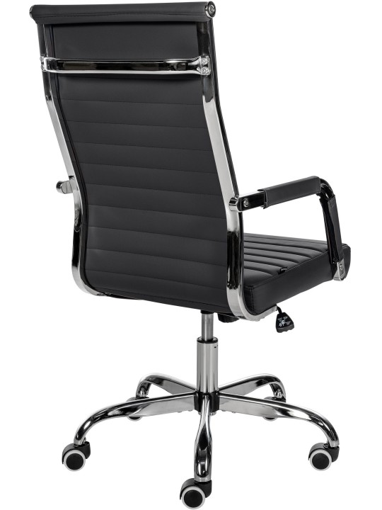 Silla de oficina Amadora piel sintética, negro