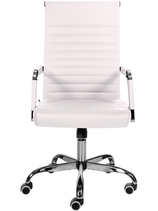 Silla de oficina Amadora piel sintética, blanco
