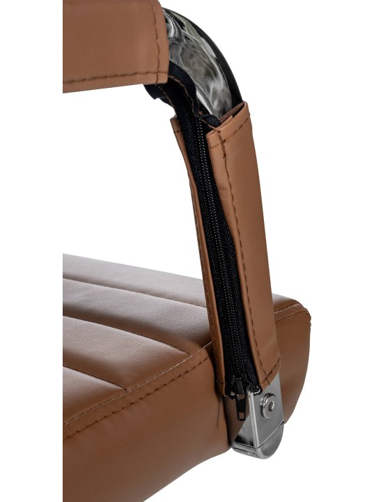 Silla de oficina Amadora piel sintética, marrón claro