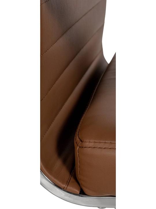 Silla de oficina Amadora piel sintética, marrón claro