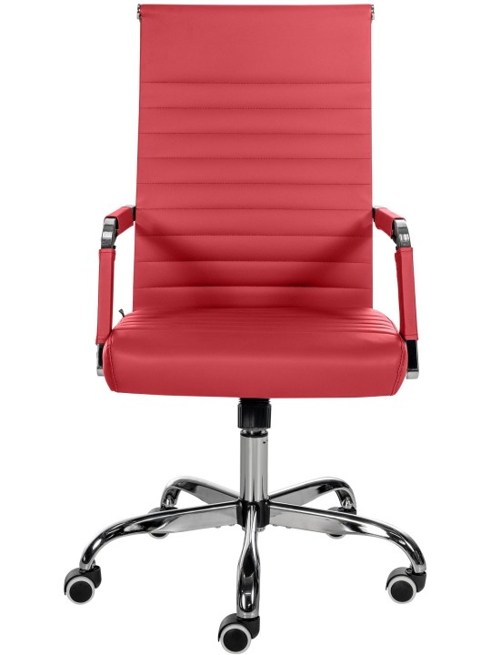 Silla de oficina Amadora piel sintética, rojo