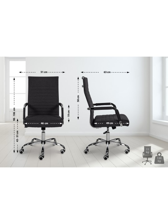 Silla de oficina Amadora tela, negro
