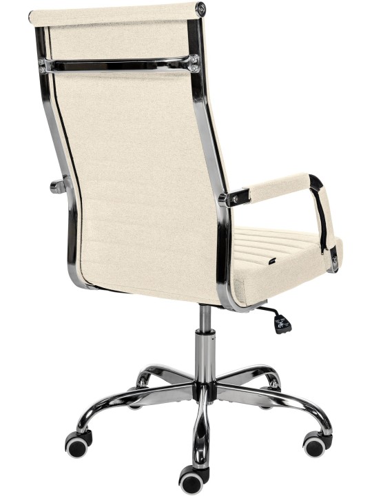 Silla de oficina Amadora tela, crema