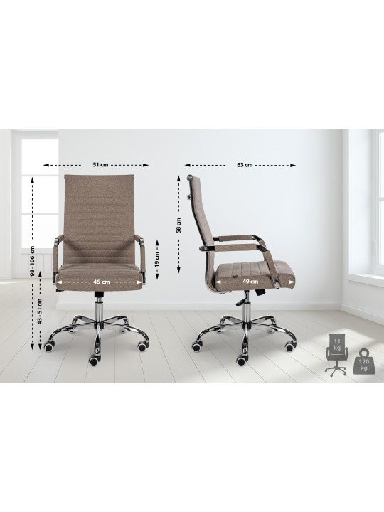 Silla de oficina Amadora tela, taupe